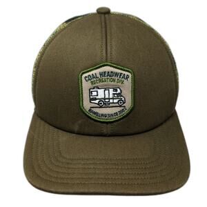 Coal Headwear Trucker Hat Green One Size RV Camper Patch Camo Mesh Snapback Cap